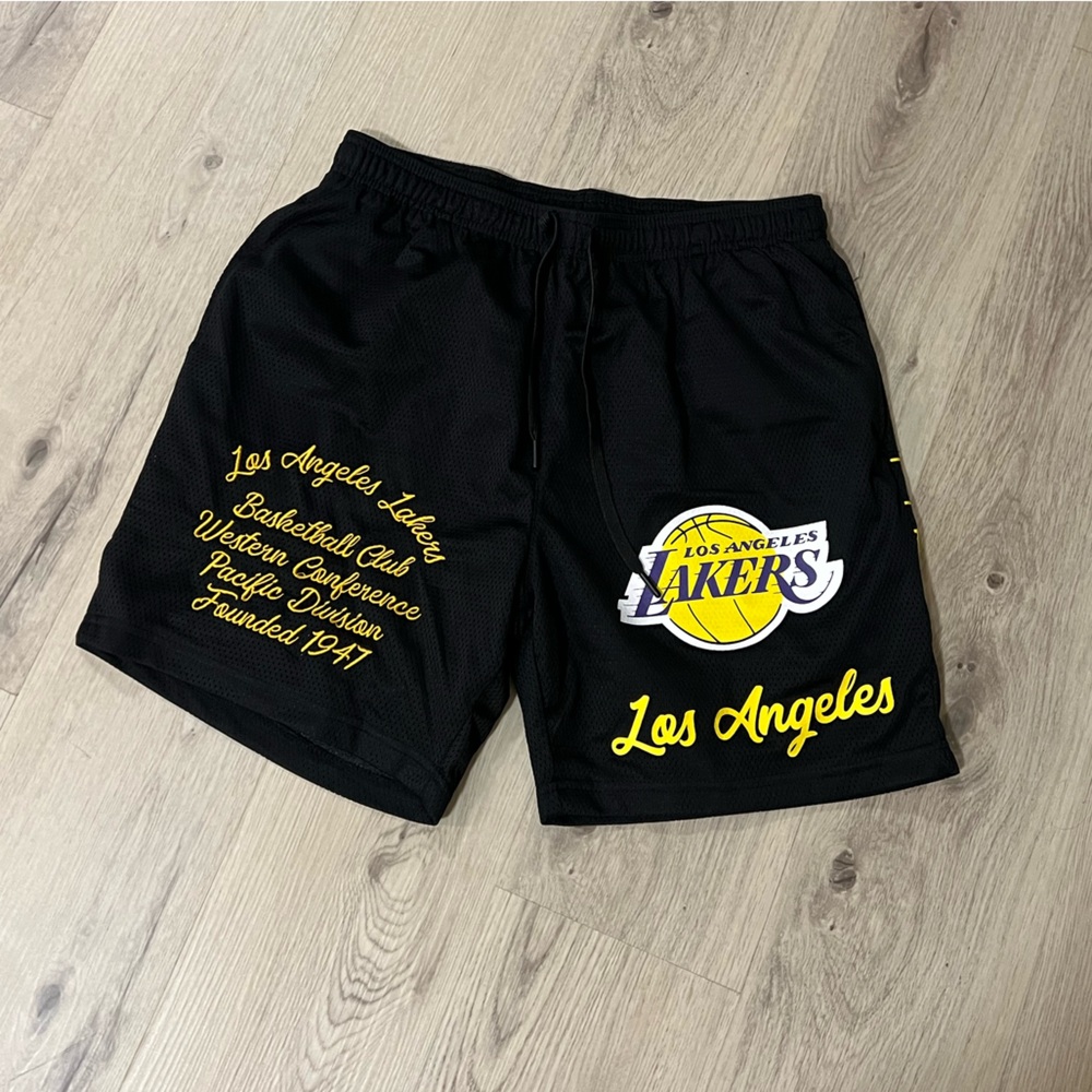 Ultra Game LA Lakers Men's Black Athletic Shorts